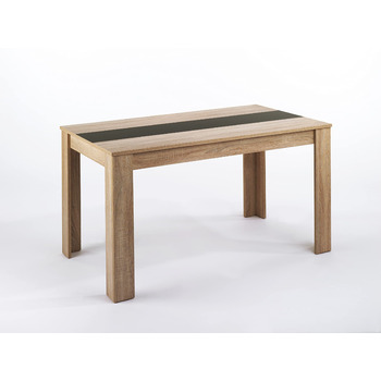 Обідній стіл byLIVING Nori/Сучасний кухонний стіл під дуб/Двосторонній висувний стіл чорного або білого кольору/Великий стіл / 160 x 90, В 75 см 160 x 90, В 75 см Коричневий