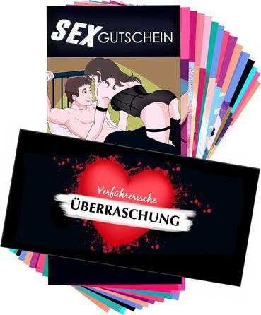 ЧОЛОВІЧИЙ ПОДАРУНОК Секс ваучери для пар (Нім.) - 16 еротичних ваучерів з оригінальними секс-позами для хлопця, чоловіка