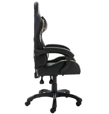 Елегантне ігрове крісло Ергономічне офісне крісло з підголівником та поперековою опорою - Ігрове крісло Офісне крісло, чорне та камуфляжне штучне шкіряне покриття