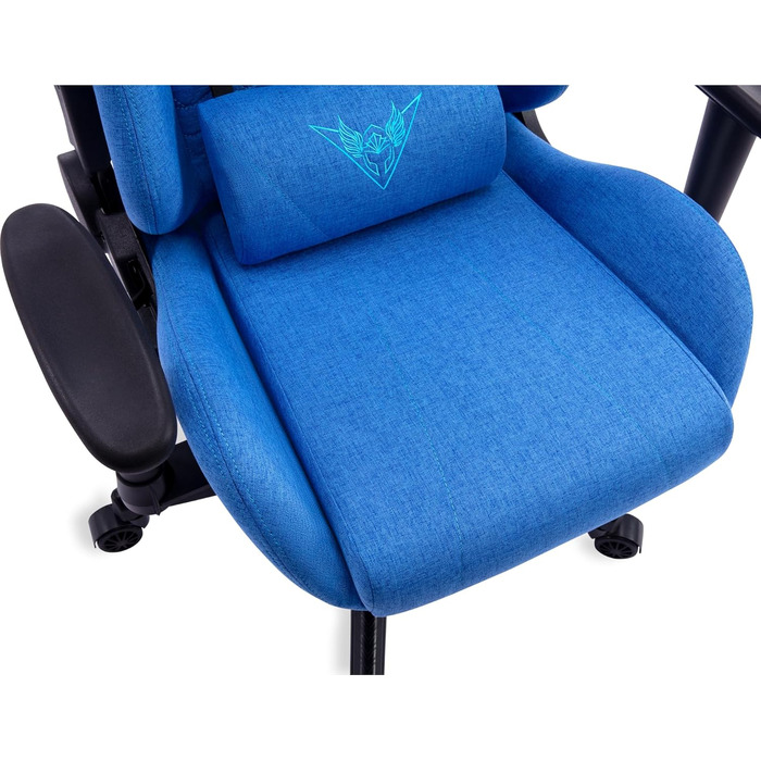 Тканинне ігрове крісло, ігрове крісло (дихаюча м&39яка тканина, нахил спинки 160, 2D підлокітники, ергономічне) Робоче крісло, офісне крісло (сапфірово-синій) Тканина сапфірово-синього кольору