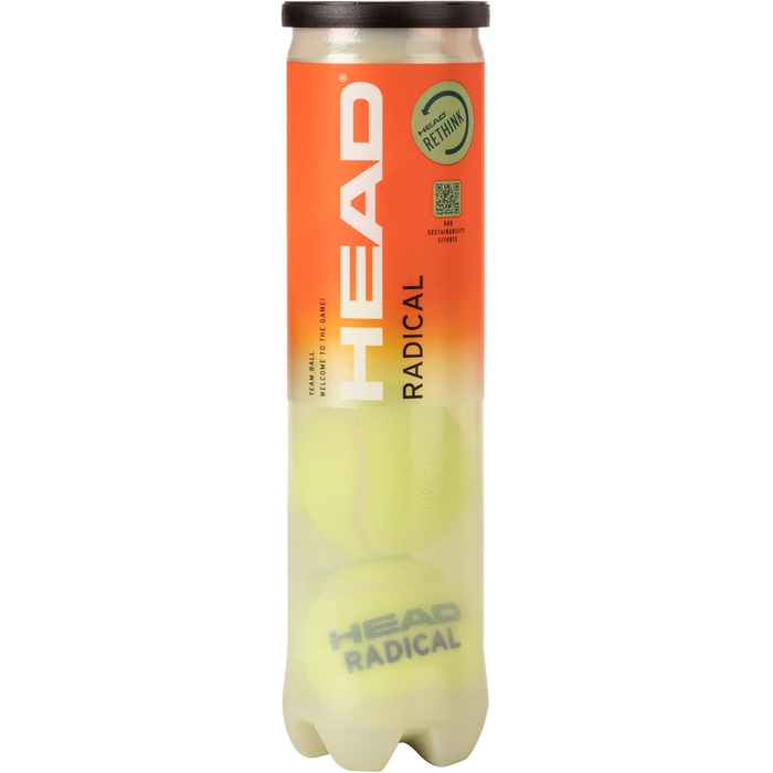 Тенісні м’ячі HEAD Radical – Amazon Exclusive, 12 шт. (3×4), жовті, універсальні для всіх покриттів