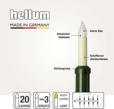 Свічник для ялинки 20 лампочок hellum