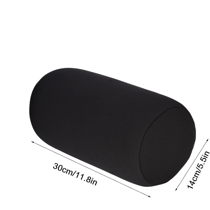 Подушка Greensen Microbead, дорожня шапочка з мікробісером, подушка для підтримки спини, міні-рулон подушки з мікробісером для спини, декоративна подушка для подорожей, дому, сну, підтримки шиї, зручна (чорна)
