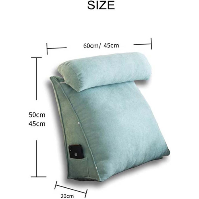 Клиноподібна подушка для читання з регульованою підтримкою шиї та спини, подушка для спинки дивана, ліжка, узголів&39я, подушка для підтримки попереку (сіра)