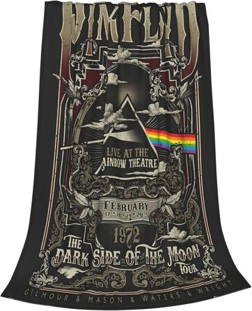Флісова ковдра Pink Rainbow Floyd, легка, ультрам&39яка ковдра з мікрофібри для дивана, кушетки, ліжка, кемпінгу, подорожей суперм&39яка, затишна ковдра з мікрофібри, 203,2 x 152,4 см (як на фото 80&39x60&39)
