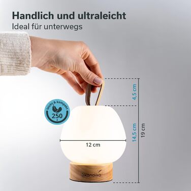 Ліхтар для кемпінгу Skandika Gnista Акумуляторний світлодіодний ліхтар, 180-210 люмен, із зарядним кабелем USB Type-C, 2000 мАг, 3 кольори світла, плавне регулювання яскравості, підвісний Ліхтар для кемпінгу, активного відпочинку на свіжому повітрі та пох