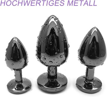 Набір з 3 металевих анальних плагів AllesCosy, для чоловіків і жінок