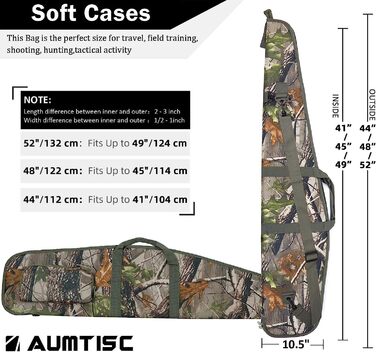 Сумка для гвинтівки AUMTISC 132 см – камуфляж, м’яка підкладка, для страйкболу, пневматики, полювання та стрільби