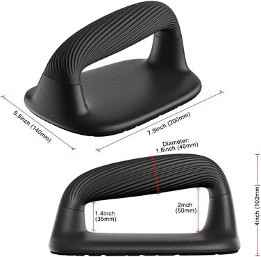 Ручки для віджимань Kipika, перекладина для віджимань з м&39якого пластику, протиковзка підкладка знизу, силове обладнання для тренування м&39язів, комплект з 2 шт. чорного кольору