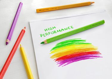 Кольорові олівці Jumbo Grip для дітей, Набір з 12 кольорових олівців Jumbo, Розмальовки з ручкою та трикутним стволом, Водорозчинні пігменти, Легко миються та стійкі до розривів, Шкільне приладдя Набір з 12 предметів, 110912