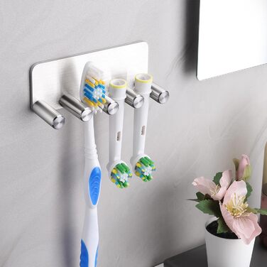 Тримач для зубних щіток з нержавіючої сталі, Тримач для зубних щіток без свердління для зубних щіток, змінні щітки для всіх звичай