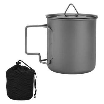 Легкий металевий кухоль з складною ручкою, посуд для пікніка та подорожей, 550 мл