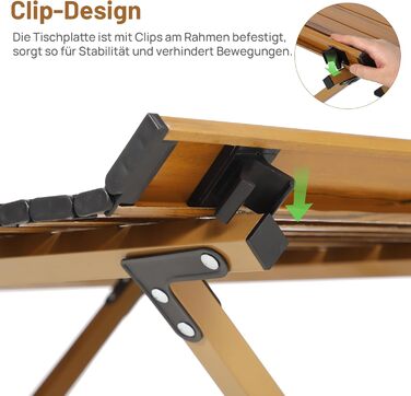 Складаний кемпінговий стіл HAUSPROFI, складний стіл вантажопідйомністю 100 кг, портативний кемпінговий стіл із сумкою для пікніків, приготування їжі, саду, походів, подорожей, балконного столу, столу для пікніка, садового столу, 116x60 см, коричневого кол