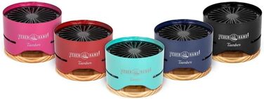 Настільний гриль Feuerhand Tamber синього кольору Емальована решітка для гриля З антипригарним покриттям Горіння з низьким рівнем диму Зливні канавки для мастила та рідин, що подаються зі столом гриль на вугіллі