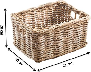 Кошик з ротанга Kobolo, кошик з полиці, квадратний ротанг Kubu сірий, маленький