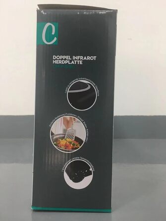 Інфрачервона варильна поверхня CUSIMAX 2 шт. 1200 Вт 1200 Вт Електрична варильна поверхня зі склокераміки, портативні подвійні варильні поверхні з регулюванням температури для зовнішнього/внутрішнього використання, для всіх типів гончарів, чорна нержавіюч