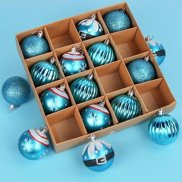 Набір різдвяних кульок 16 предметів сині Bluelves