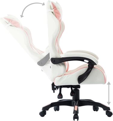 Ігрове крісло, офісне крісло, ігрове крісло, письмове крісло, обертове крісло, рожева штучна шкіра