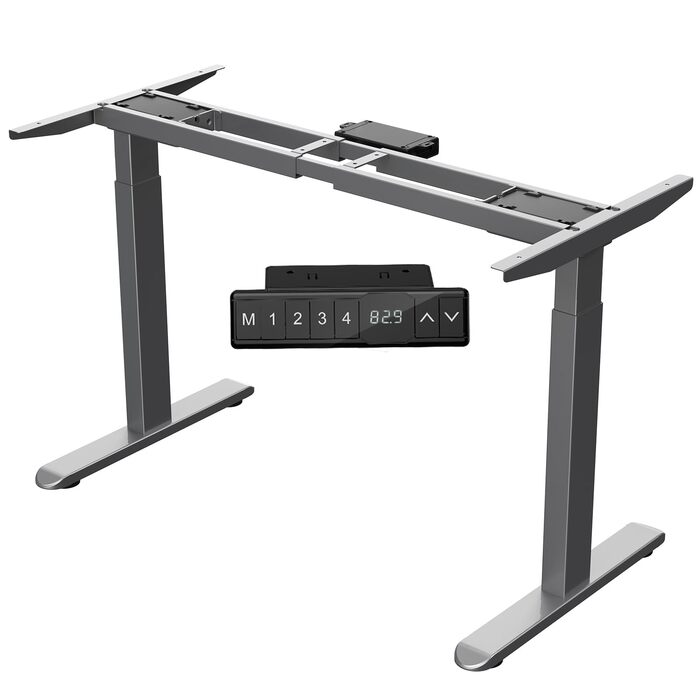 Каркас столу AIMEZO з регулюванням висоти та 2 двигунами, електричне регулювання висоти каркасу столу, захист від зіткнень та функція пам&39яті, сірий