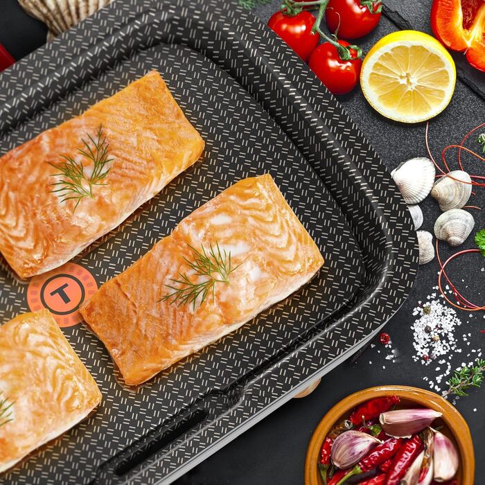 Електрична сковорода Tefal YY4570FB Plancha des Saveurs, антипригарне покриття, Titanium Force, технологія Thermo-Spot, регульований термостат, знімна плита, можна мити в посудомийній машині, чорний