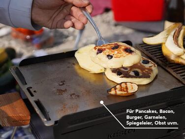 Пластина Knister Plancha з нержавіючої сталі, пластина для гриля Plancha для всіх варіантів кемпінгового гриля Knister Grill, овочева тарілка (20 x 28 см)