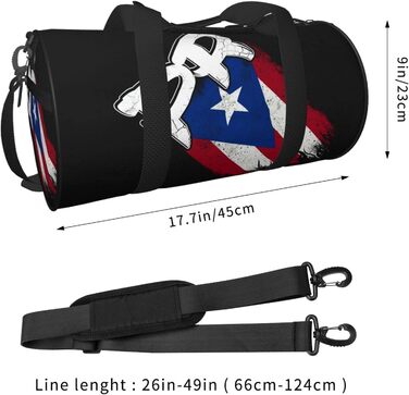 Спортивна сумка з прапором Пуерто-Ріко, велика дорожня сумка для фітнесу та подорожей на вихідні для чоловіків та жінок