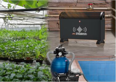 З термостатом, електричний обігрівач, радіаторний обігрівач рослин для теплиць, електричний обігрівач, що підключається до мережі з підставкою Клас захисту I та рівень захисту IP20