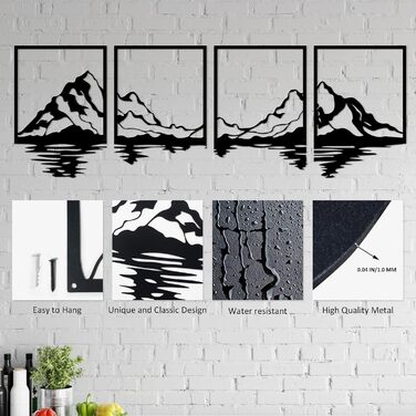 И металеві гірські настінні картини, великі гори прикраса стін, гірські річки, декоративний живопис, підходить для вітальні, спаль
