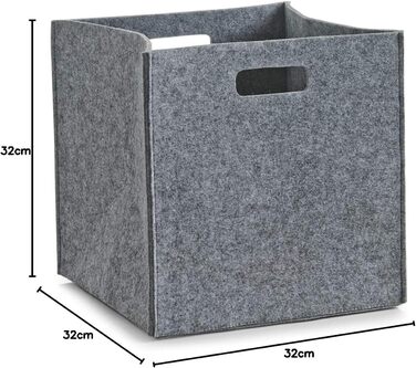 Кошик Zeller 14321, квадратний, фетр, сірий