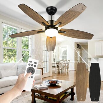 Стельовий вентилятор Airwit 106 см з підсвічуванням Двосторонні лопаті, Тихий стельовий вентилятор з підсвічуванням і пультом дист