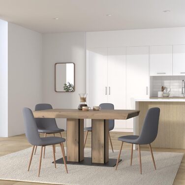 Обідній стіл Agnes на п&39єдесталі, матеріал на основі дерева з меламіновим покриттям, декор Artisan Oak, синхронізоване висування, 140-220x90x76 см