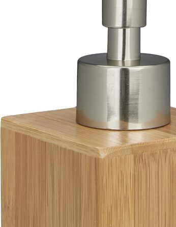 Дозатор для мила бамбуковий квадратний, ручний, ВхШхГ 18 х 6,5 х 8 см, дозатор для лосьйону, натуральний