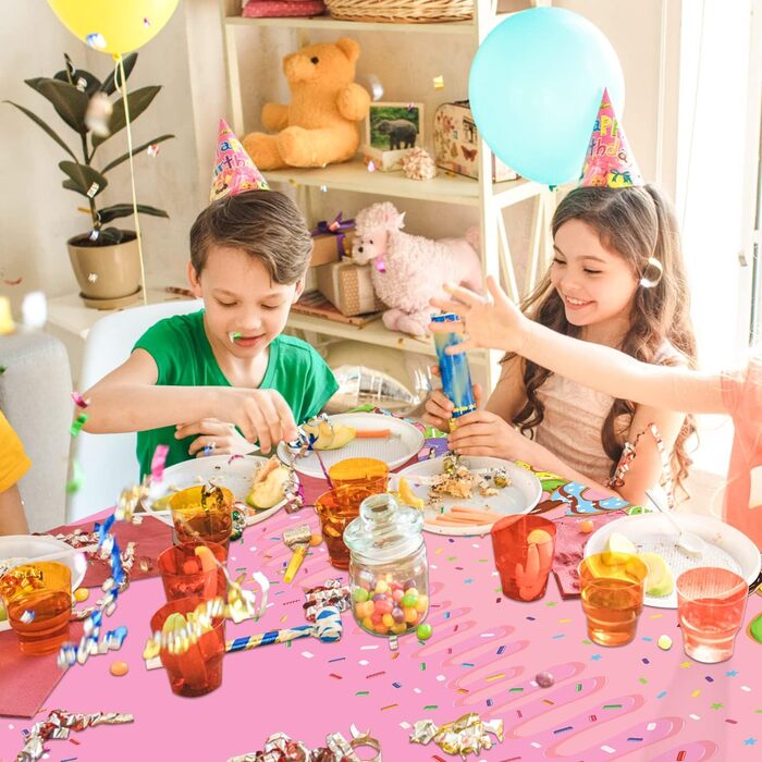 Пакети скатертини для пончиків, прямокутна скатертина для пончиків 220х130 см, тематичні прикраси для дитячого дня народження, веч