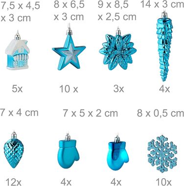 Різдвяні кульки набір із 100 шт бірюзовий Relaxdays