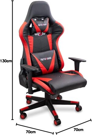 Ігрове крісло Lacestone Patiomage, обертове крісло, ігрове крісло, комп&39ютерне ігрове крісло, ігрове крісло (червоне)