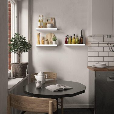 Настінні полиці, білі, плаваючі, 3 шт. и, виготовлені з дерева, настінне кріплення, декоративні дерев&39яні полиці для вітальні, спальні, ванної кімнати, 40 см x 12 см x 1,5 см