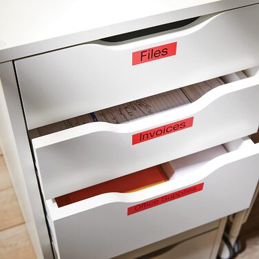 Оригінальна етикеточна стрічка DYMO D1 Чорний на червоному 19 мм x 7 м Самоклеюча етикеточна стрічка Для принтера етикеток LabelManager, чорний на червоному, 19 мм x 7 м