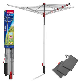 Сушарка для білизни Vileda Sun-Lift Compact, довжина мотузок 40 м, сіра