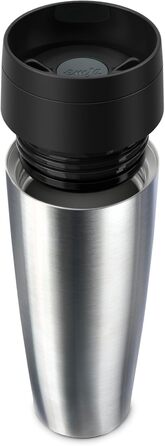 Дорожня кружка Класична ізольована кружка 0,5 літра, нова зручна кришка, що закручується, нержавіюча сталь, зберігає напої гарячими 6 годин і холодними 12 годин, 100 герметична, можна мити в посудомийній машині, отвір для пиття на 360, нержавіюча сталь, 2