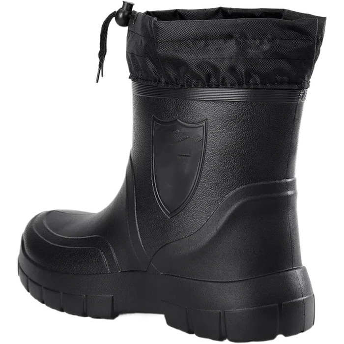 Чоловічі гумові чоботи, вітрозахисні бавовняні гумові чоботи, теплі, легкі гумові чоботи до щиколотки, чорні гумові чоботи без шнурівки, водонепроникні робочі чоботи, чорні, розмір 40 EU