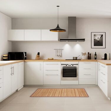 Бамбуковий килимок Relaxdays, 6122 см, вологостійкий, нековзний, бамбуковий килимок для ванної кімнати, коридору, кухні, килимок для ванної, натуральний, 100240841382 Односпальний