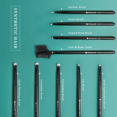 Набір пензлів для макіяжу DUcare, 27 предметів, чорний