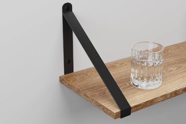 Настінні плаваючі книжкові полиці CASSA ZENO, комплект з 3 шт. , 80 см x 20 см, книжкова полиця для спальні, вітальні, офісу, ванної кімнати, кухні, дерев&39яна, рустикальна, з металевим кронштейном (натуральний колір), натуральний колір, 3 20 Г x 80 Ш x 