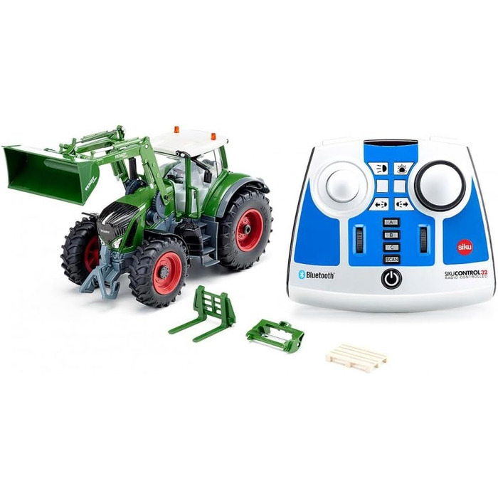 Трактор Fendt 933 Vario з фронтальним навантажувачем, зелений, метал/пластик, 132, на дистанційному управлінні, вкл. пульт дистанційного керування Bluetooth та аксесуари, можливе управління через додаток З пультом дистанційного керування Одиночний, 6793