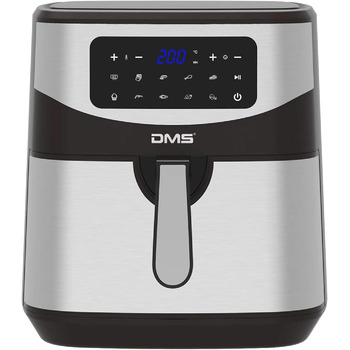 Аерофритюрниця DMS XXXL 7 літрів Фритюрниця Духова шафа Гриль з гарячим повітрям Кухонна плита Без жиру та олії включаючи 10 програм і цифровий сенсорний дисплей 1800 Вт Таймер ВЧ-7С