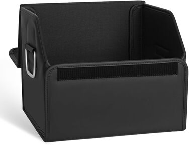 Органайзер для багажника JEYODA з алькантари, великої місткості, м'який органайзер для автомобіля та зберігання речей, складаний, з бортиком, для авто, позашляховика, джипа, седана, дому, кемпінгу (чорний, малий) Чорний, Малий