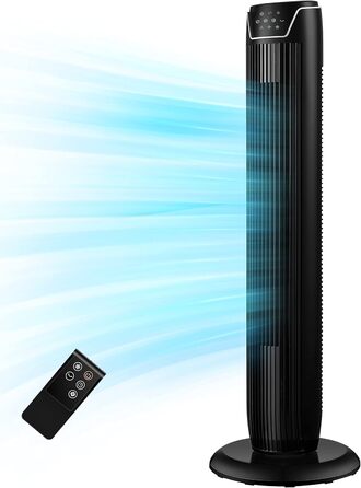 Баштовий вентилятор безшумний з пультом дистанційного керування 92см, мобільний вентилятор, вентилятор колонний, таймер на 7 годин