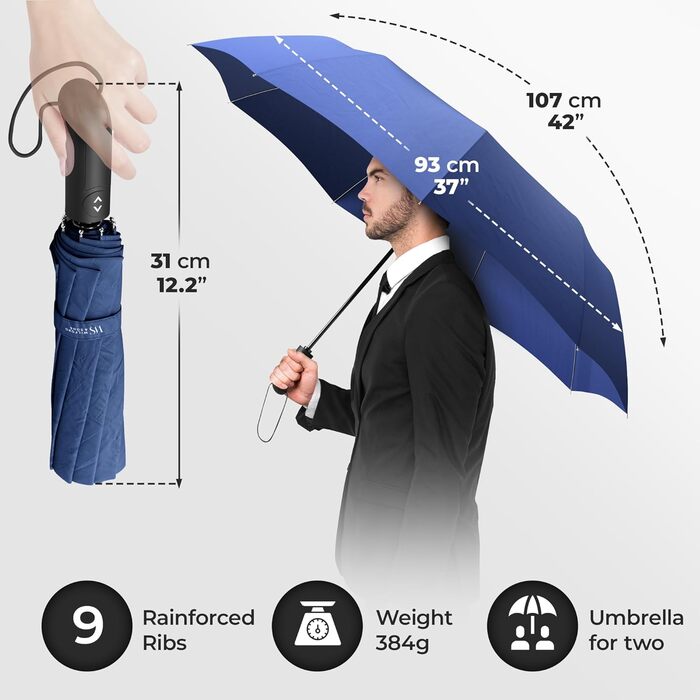 Парасолька складна парасолька незахищена від шторму автоматична сумка для парасольок з відкритим доступом, чорна Чоловіча жіноча д