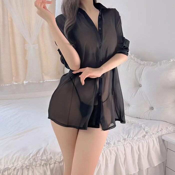 FUIPVGI Sexy Underwear, Lingerie Women Sexy Translucent Shirt Pyjamas Transparent, Negligee Women Nightwear Babydoll Lingerie, Nightdress Bedroom Black, FUIPVGI Sexy Underwear, Lingerie Women Sexy Translucent Shirt Pyjamas Transparent, Negligee Women Nigh