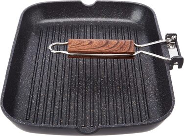 МИ ГОТУЄМО Титанова індукційна сковорода-гриль Ecochef, смугаста, 34 x 24 см, 5 шарів, Quantanium, Екологічно чиста, Без PFOA, Ков